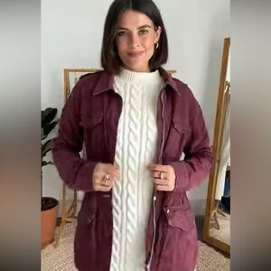 LOFT Women's Loft Burgundy utility Jacket